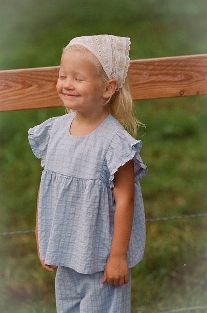 Daisy Blouse - Sky Gingham