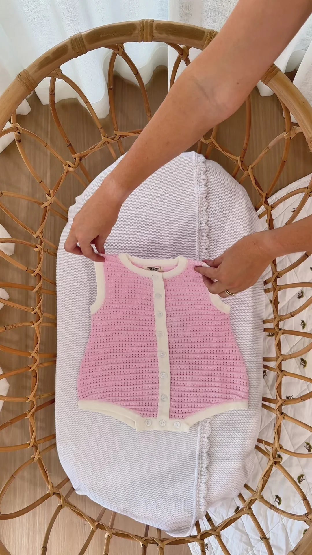 Breezy Knit Romper Pink Coral
