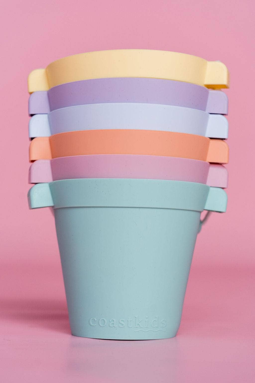 Kids Silicone Beach Bucket / Pail - Palm Beach: Rose Pink