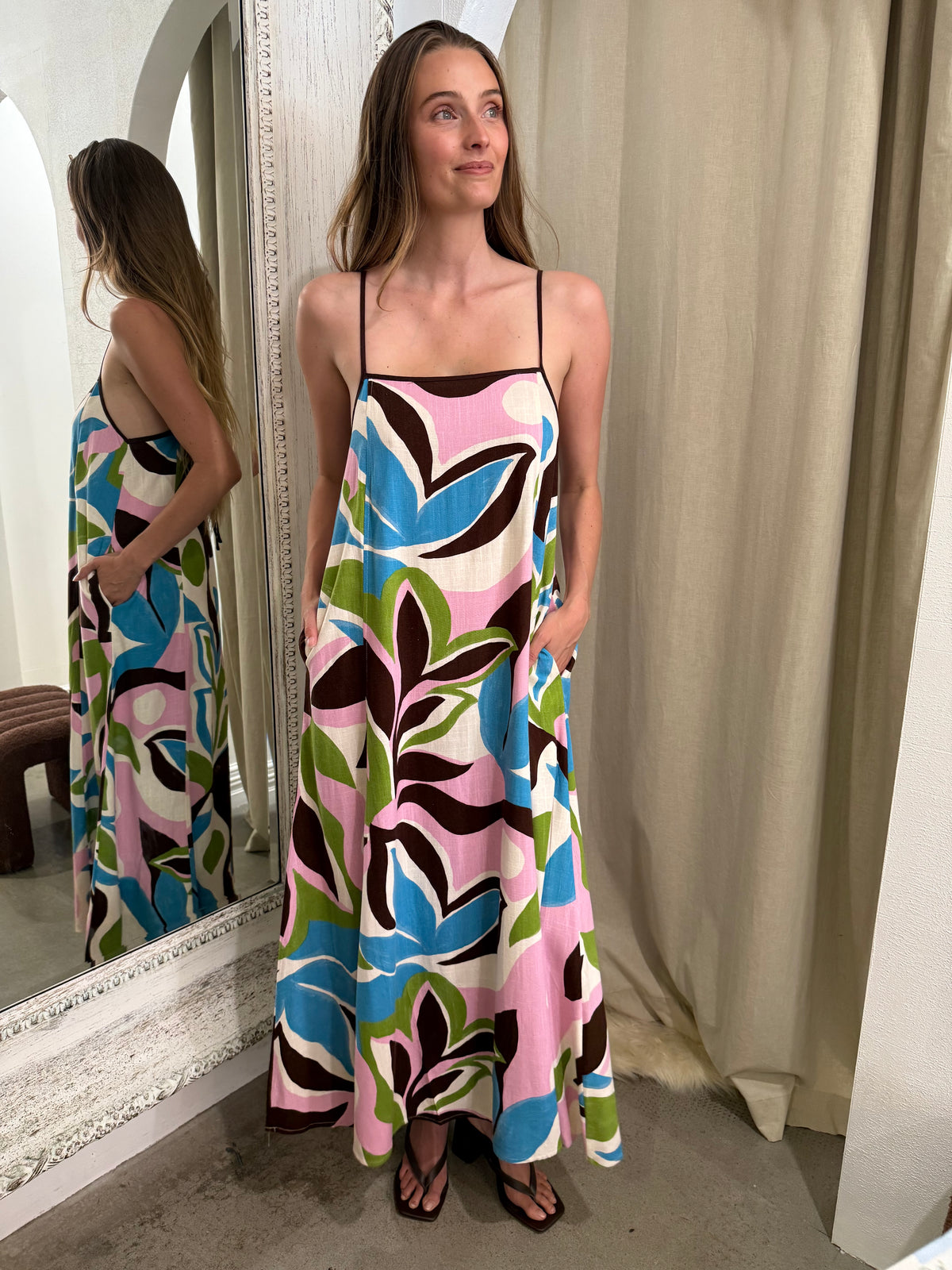 ZOLA PRINT MIDI DRESS