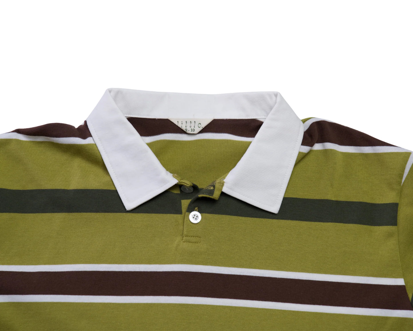 LITTLE. THE LABEL - RAE RUGBY SHIRT AVOCADO STRIPE