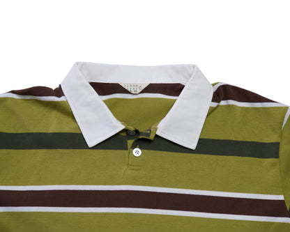 LITTLE. THE LABEL - RAE RUGBY SHIRT AVOCADO STRIPE