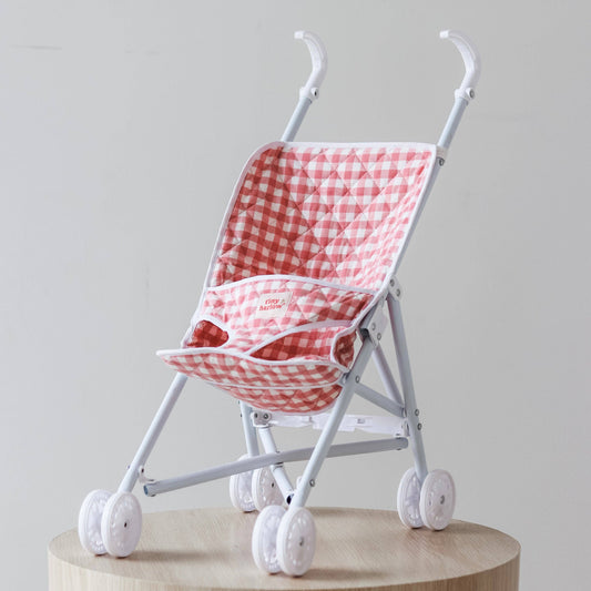 Tiny Harlow Folding Doll's Stroller - Pink Gingham