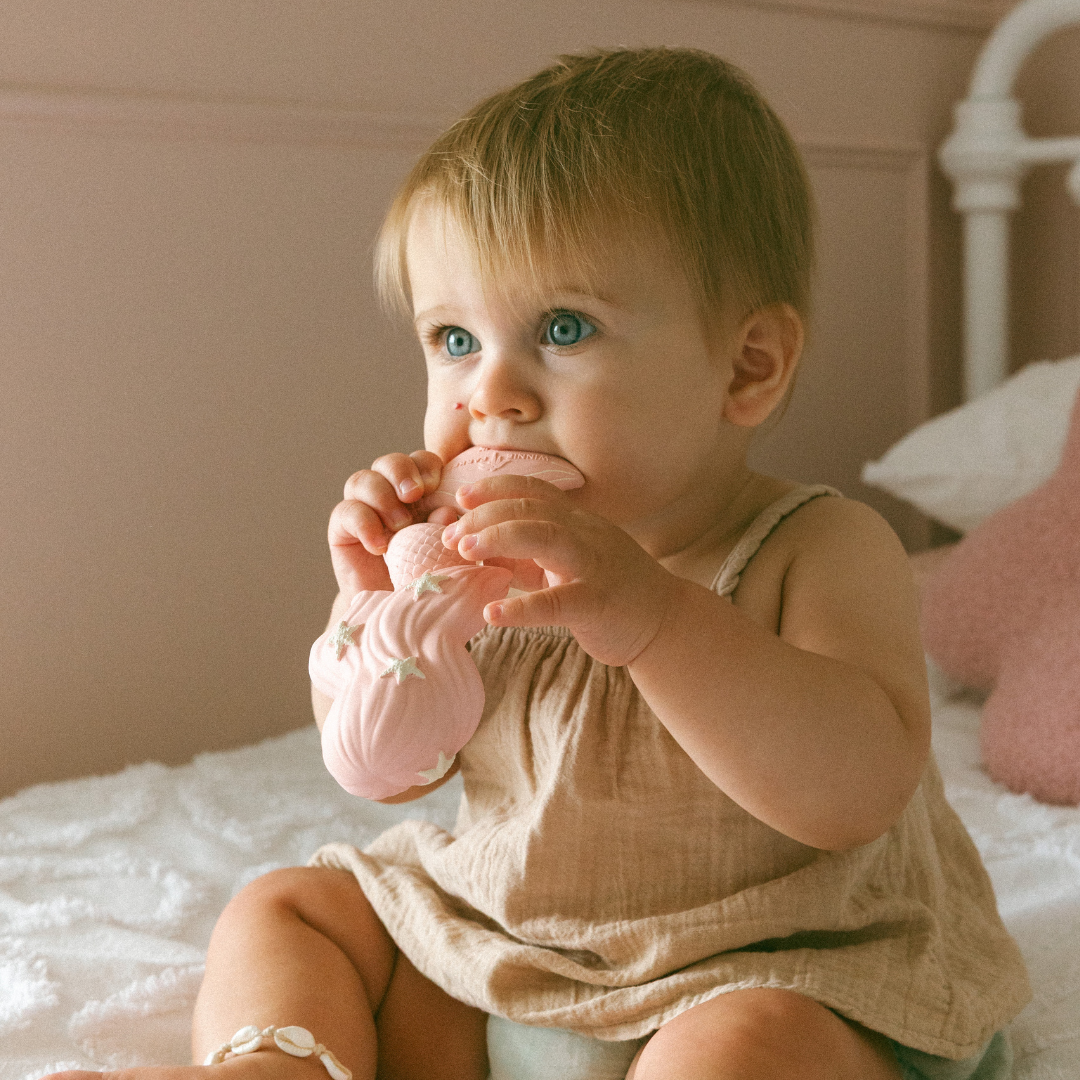 Maeve the Mermaid Natural Rubber Teether: Berry