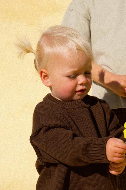 LITTLE. THE LABEL SANDY KNIT - CHOC