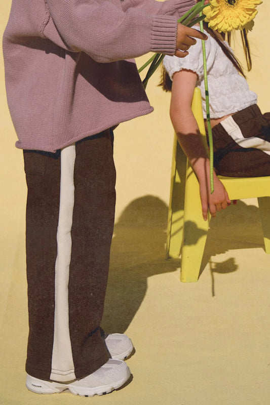 LITTLE. THE LABEL - CHARLIE RACER PANT CHOC