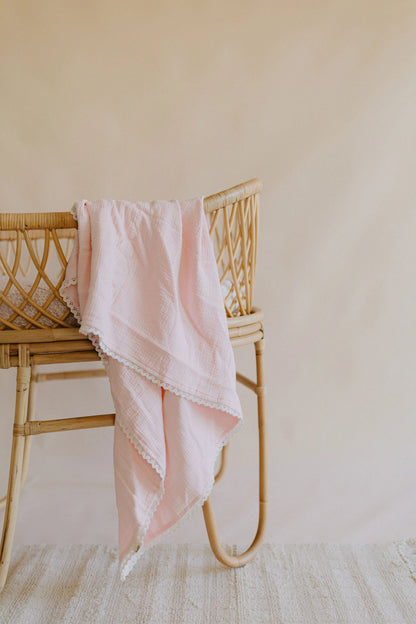 Classic Muslin Blanket | Soft Pink