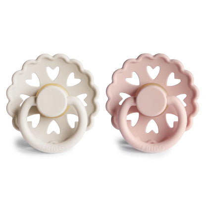 FRIGG Fairytale Pacifier 2 Pack Latex – 0-6 months / Cream and Blush
