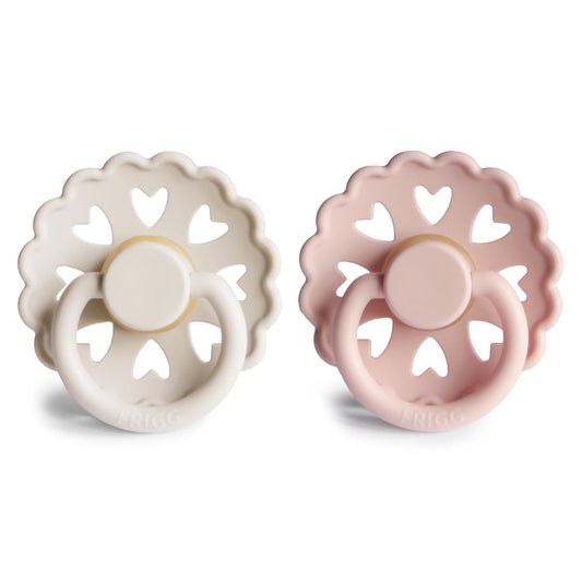 FRIGG Fairytale Pacifier 2 Pack Latex – 0-6 months / Cream and Blush