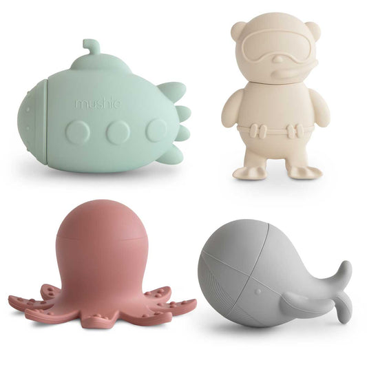 Mushie 4 Piece Bath Play Sets – Sea Life