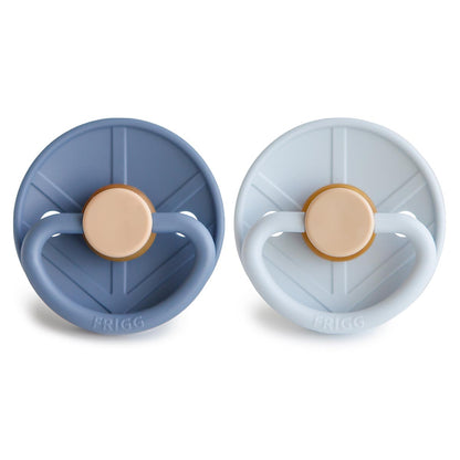 FRIGG Viking Pacifier 2 Pack Latex – 0-6 months / Pale Blue and Cream