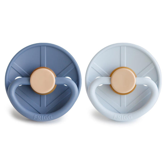 FRIGG Viking Pacifier 2 Pack Latex – 0-6 months / Pale Blue and Cream