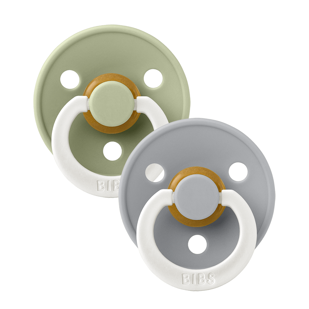 BIBS Round Glow Pacifier - Sage/Cloud