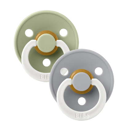 BIBS Round Glow Pacifier - Sage/Cloud