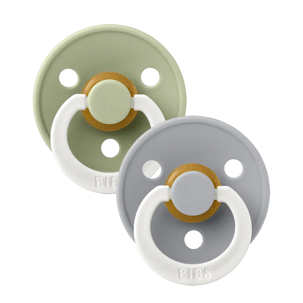 BIBS Symmetrical Glow Pacifier - Sage/Cloud
