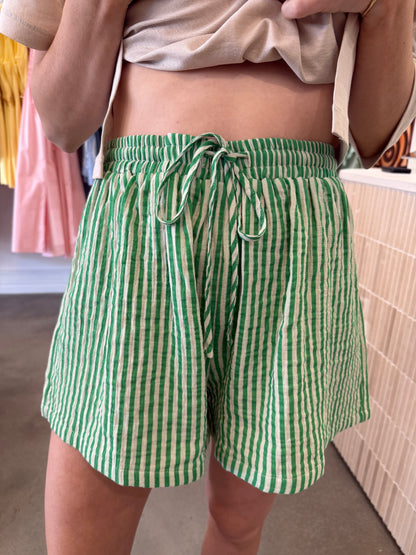 SHAE STRIPE SHORTS - GREEN