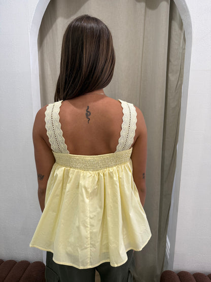 AMELIE LACE CAMI - BUTTER