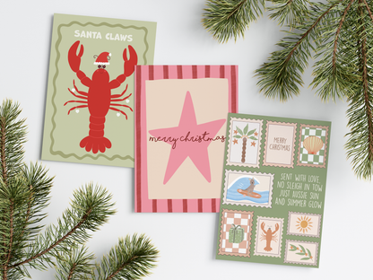 Santa Claws | Christmas Card | Holiday Card | Lobster Trend