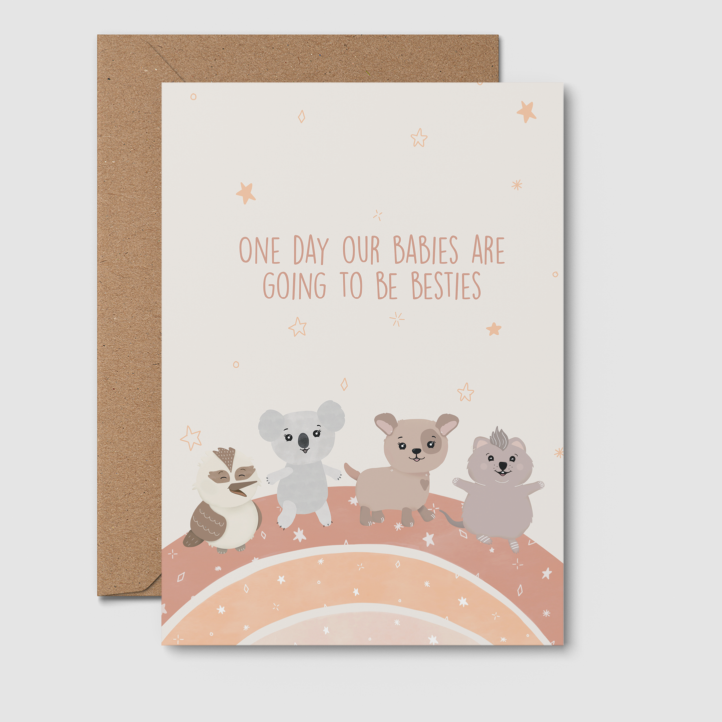 One day our babies are going to be besties. baby shower card