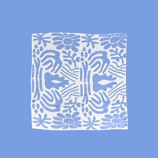 Golden Child Holiday Patterned Baby Swaddle: Golden Blue