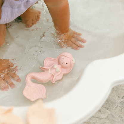 Maeve the Mermaid Natural Rubber Teether: Peach