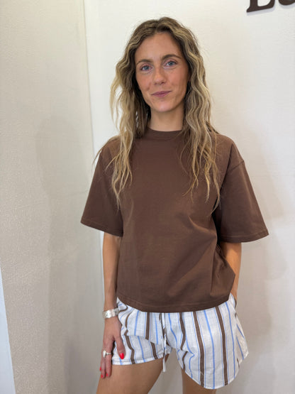 TRIGG BOXY TEE - COCOA