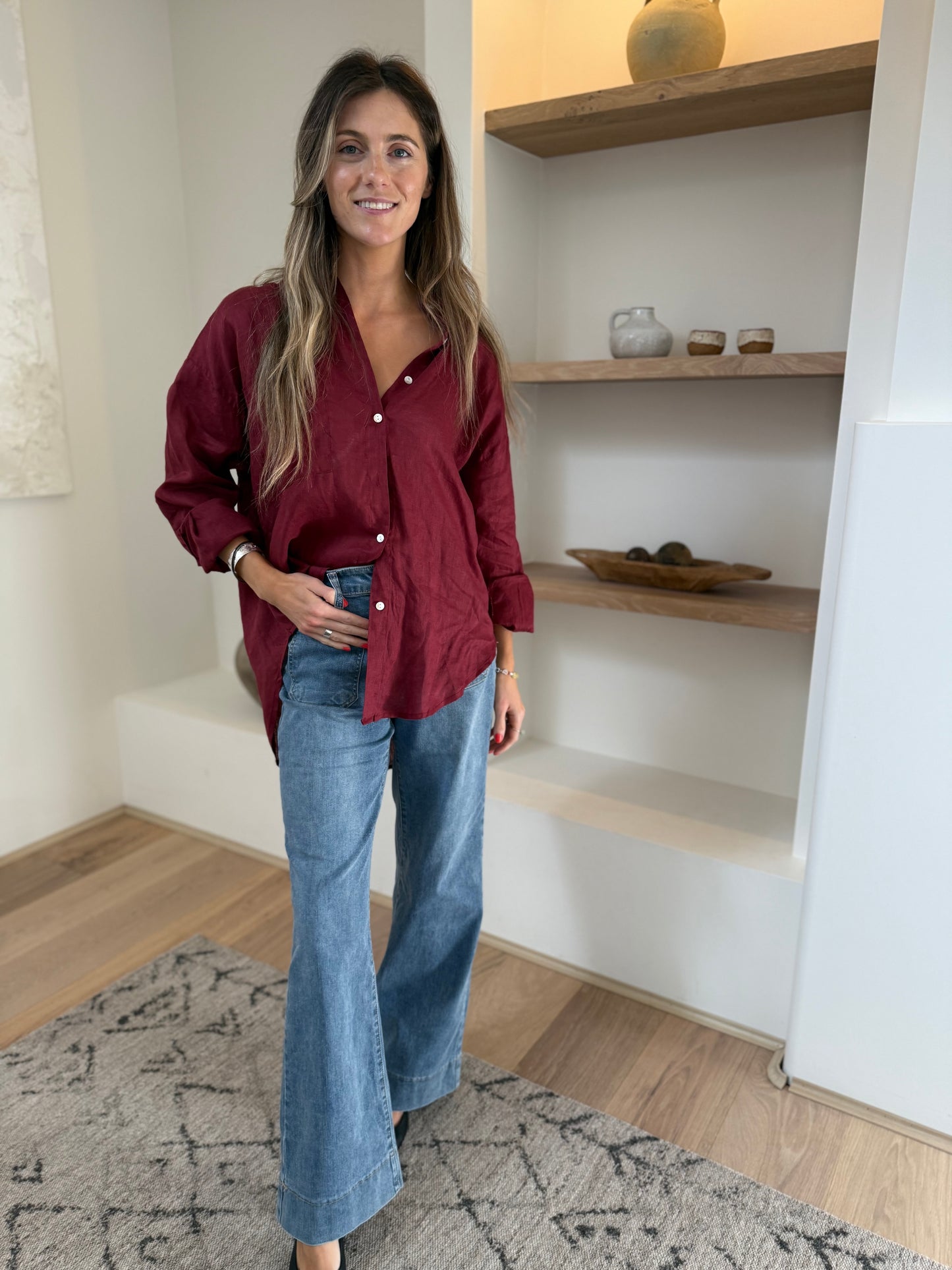 COVE LINEN SHIRT - MULBERRY