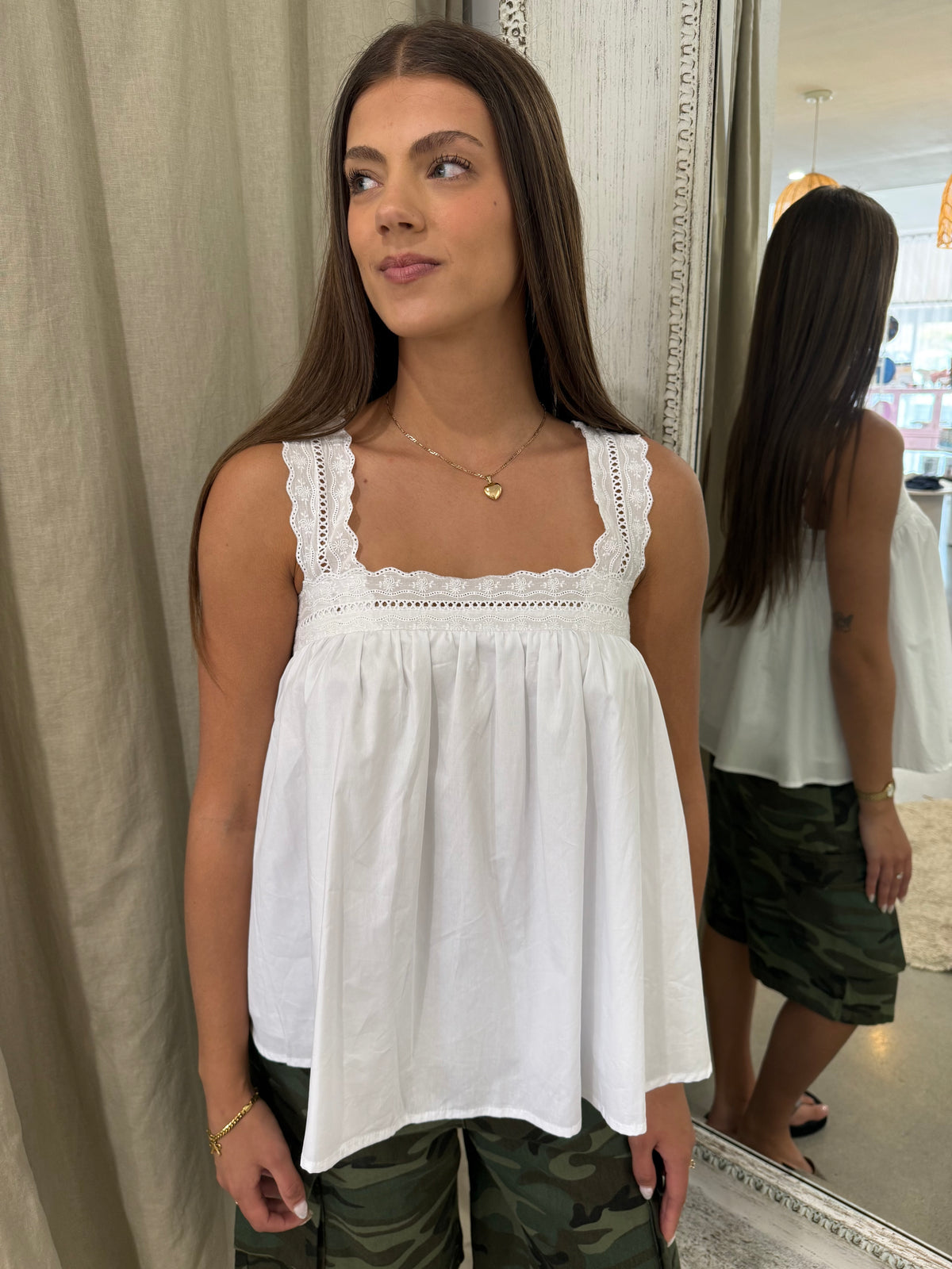 AMELIE LACE CAMI - IVORY