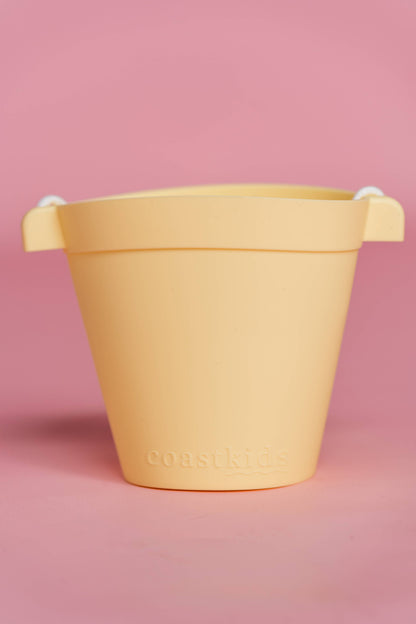 Kids Silicone Beach Bucket / Pail - Palm Beach: Yellow