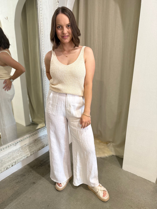 SORRENTO KNIT TANK - CREAM