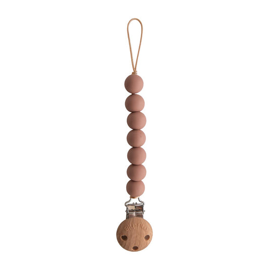 Mushie Halo Pacifier Clip – Cloudy Mauve