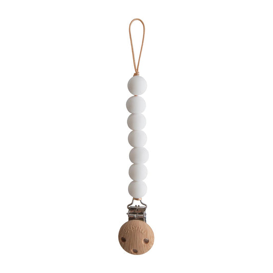 Mushie Halo Pacifier Clip – White