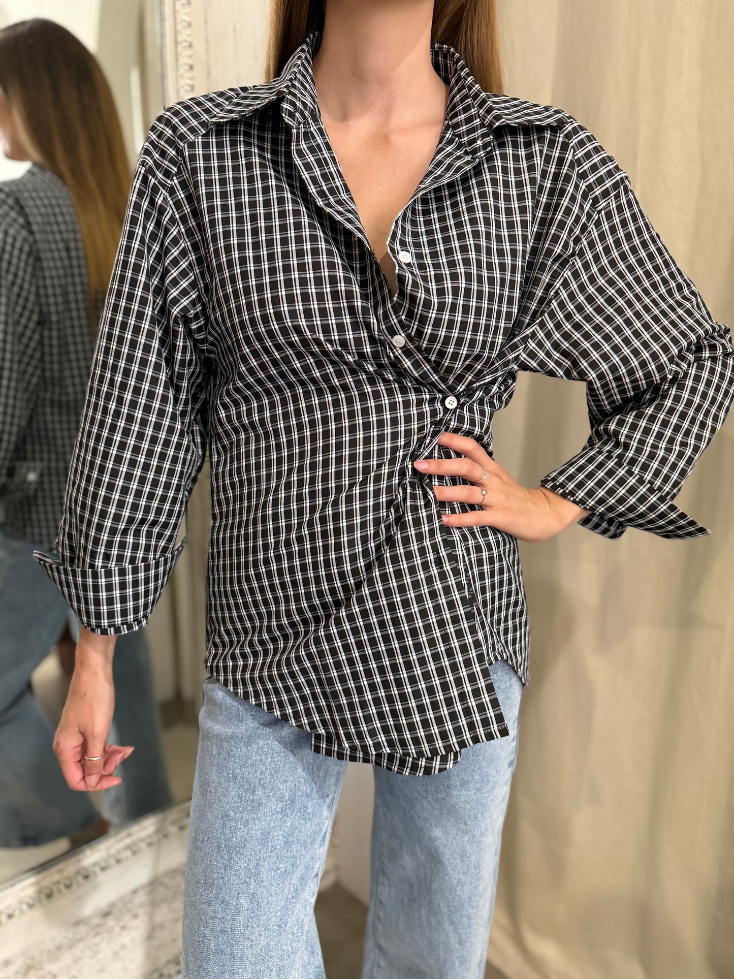 MERCER BLACK CHECK SHIRT