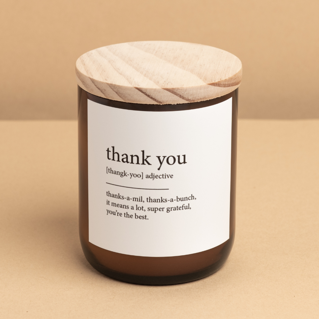 Thank You ~ Dictionary Meaning Candle