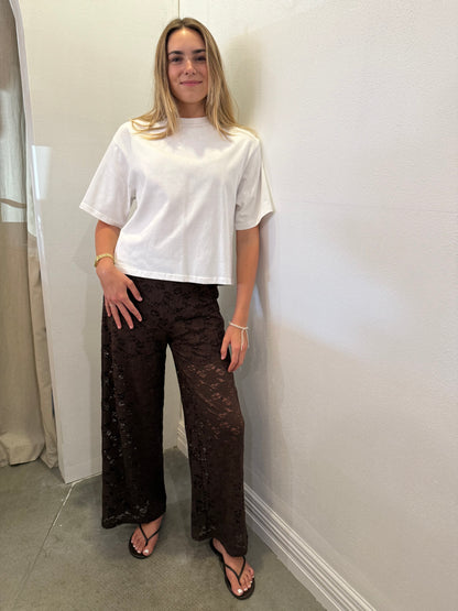 RUE LACE PANTS - BROWN