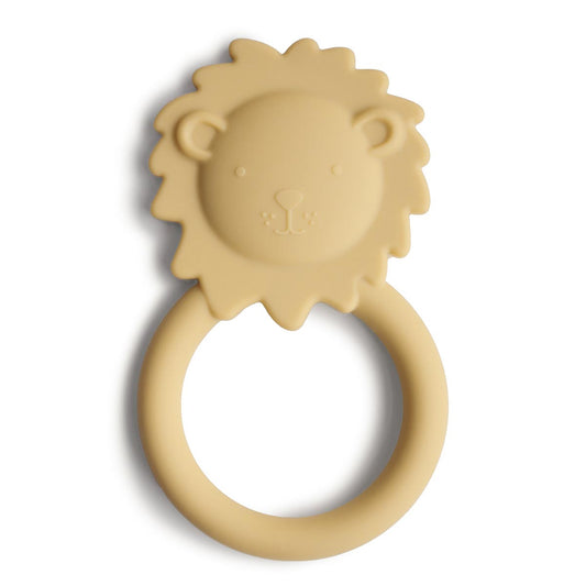 Mushie Lion Teether – Pale Daffodil