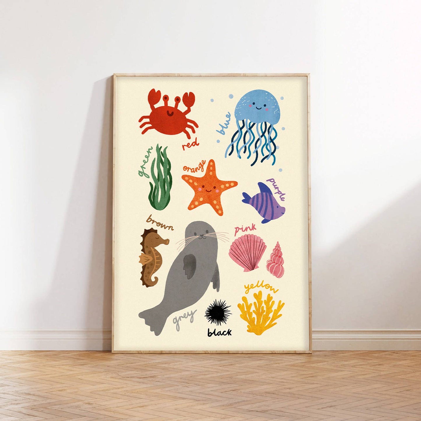 Colours Underwater Print - Modern Educational Kid's Art: A4