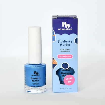 20 FREE Formula Water Based Scented Scratch Off Kids Nail Polish: Blueberry Muffin - Blue