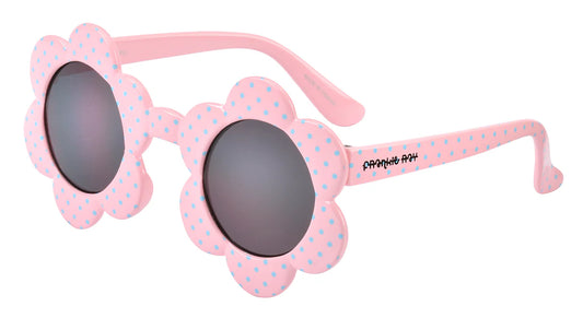 Daisy Toddler Sunglasses – Pink with Aqua Spots (0-3 years)