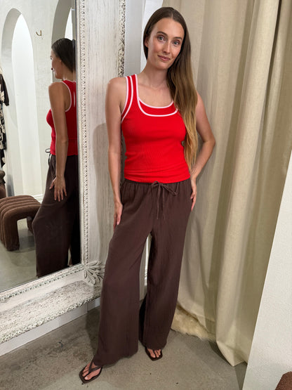 SIENA CONTRAST TANK - RED