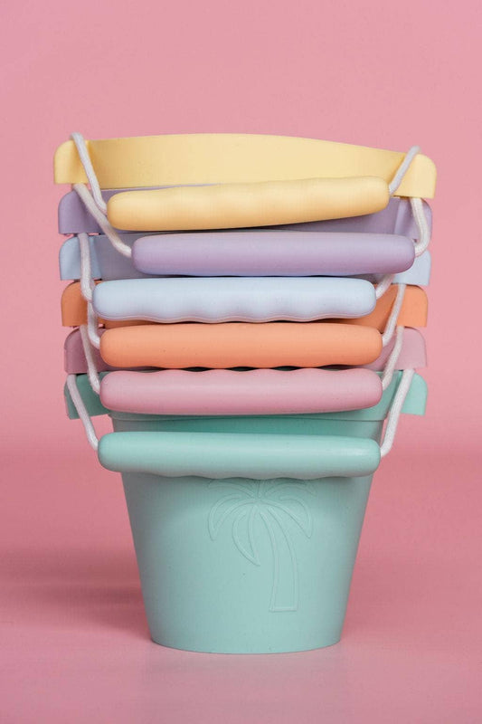 Kids Silicone Beach Bucket / Pail - Palm Beach: Mint
