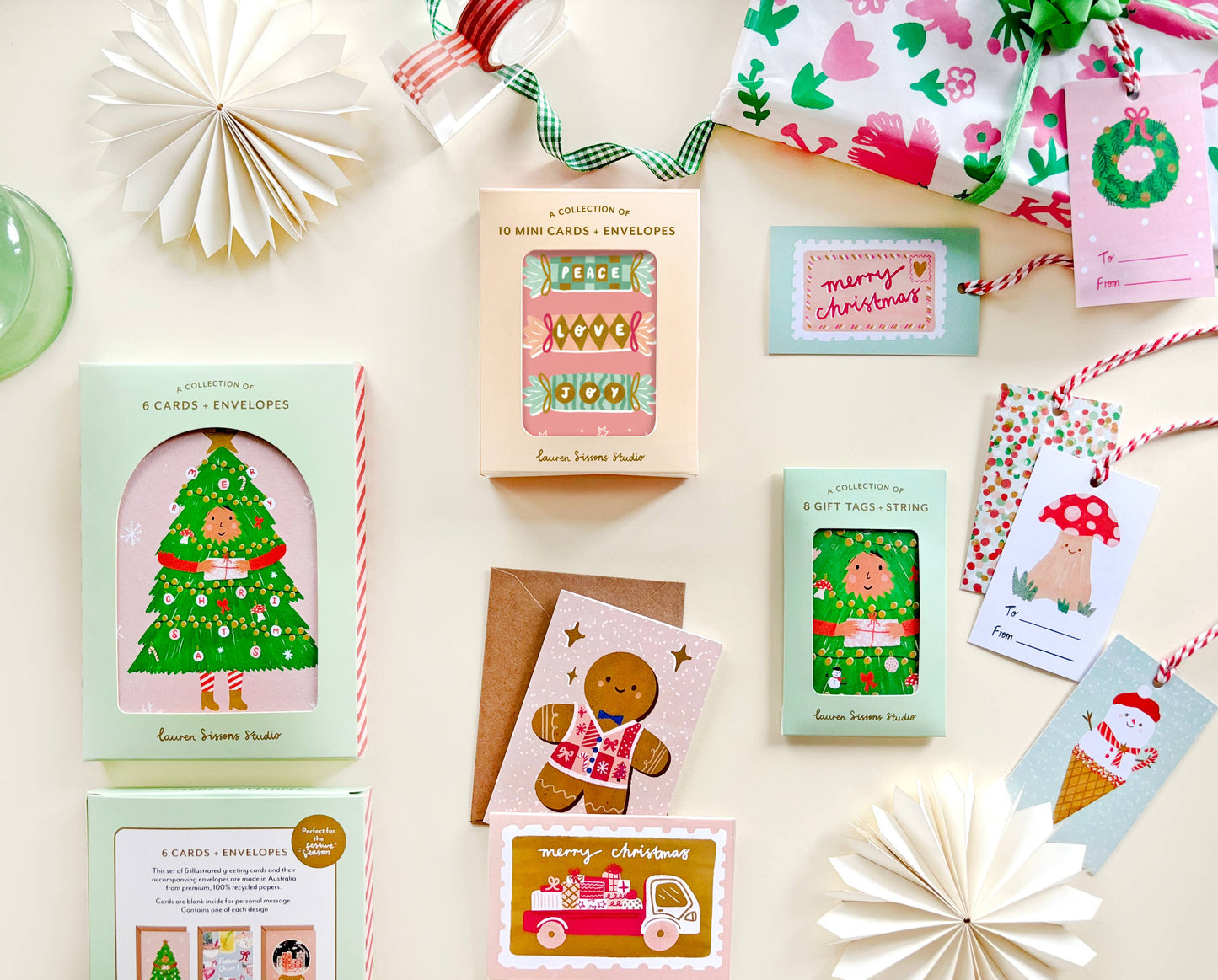 Festive Mini Greeting Card Boxed Set - 10 Holiday Christmas