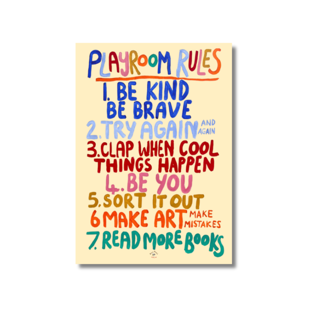 A4 Playroom Rules - Rainbow