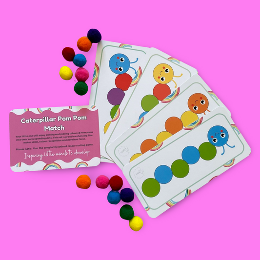 Toddler Busy Bag - Caterpillar Pom Pom Match