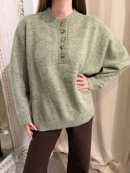 EVERETT KNIT JUMPER - MOSS