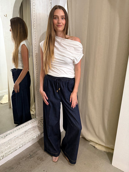 ROWE DRAPE TOP - IVORY