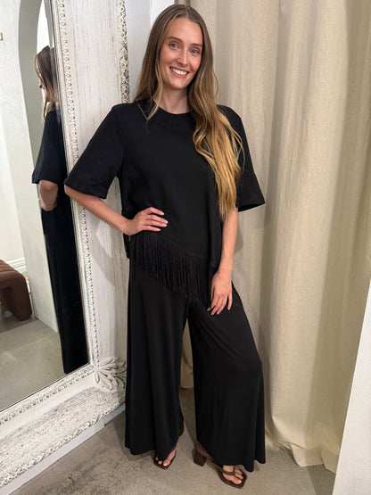 PENELOPE FRINGE TEE - MIDNIGHT