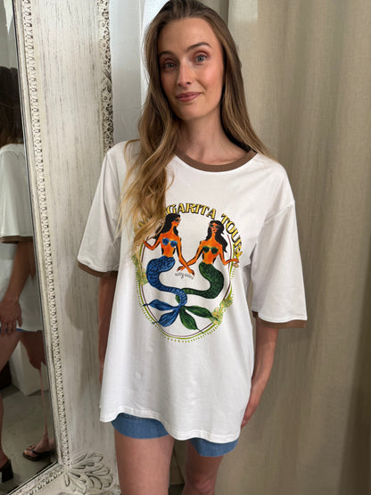 MARGARITA TOUR TEE - WHITE/TAN