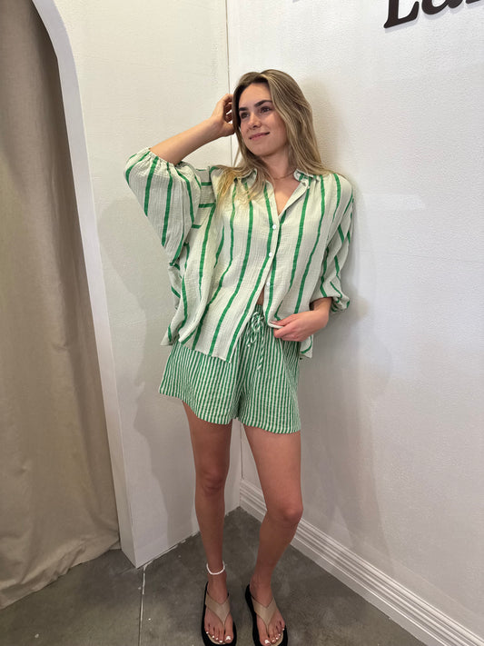SHAE STRIPE SHIRT - GREEN