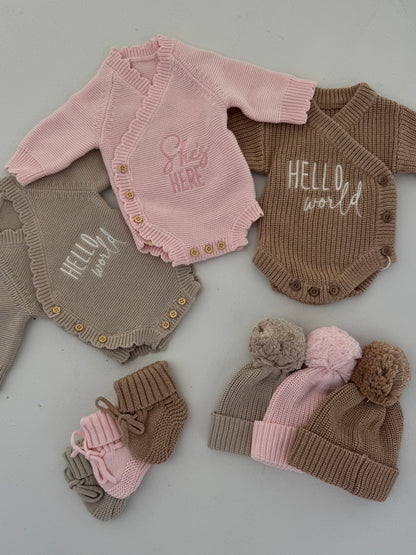 SHE’S HERE KNIT SET — PETAL PINK